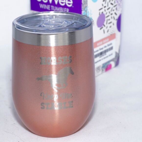 Bevvee Horses Make Me Stable Rose Gold Hand Etched Tumbler - Picture 1 of 6